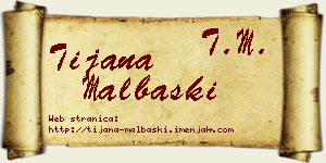Tijana Malbaški vizit kartica
